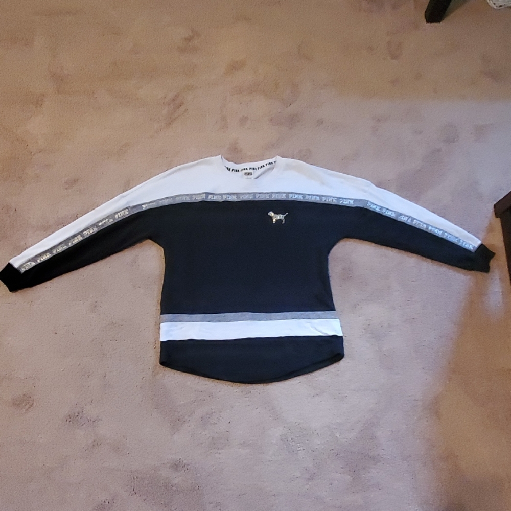 VS PINK Black, Grey, and White Shirt